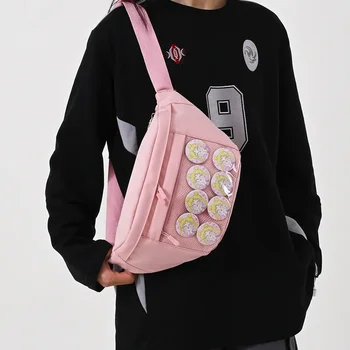 Нови модни чанти Ita, прости, универсални прозрачни чанти на гърдата за жените от ярки цветове, холщовые чанта за колан голям капацитет