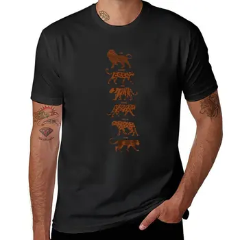 Нови тениски с изображение на диви котки. Тениска с животни, дрехи за хипита, тениски оверсайз, тениски по поръчка, мъжки забавни тениски