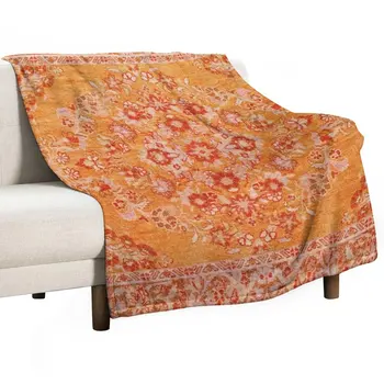 Оранжев бохемски берберски дизайн, в традиционен марокански стил, одеало на дивана, уважаеми одеяло в клетката