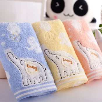 Памучно детско кърпа със слон, кърпа за ръце, на Едро, Домашно почистване, за лице, за деца, Висококачествен Комплект хавлиени кърпи