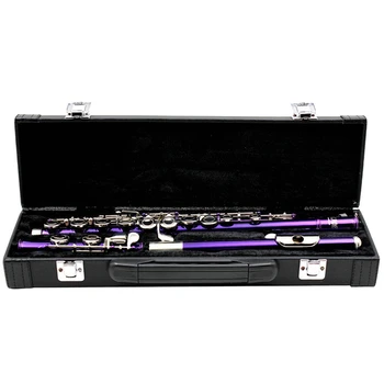 Преносим здрава кутия за съхранение на флейта, Кожена чанта, калъф за музикални инструменти, калъф за флейта, кожен калъф за флейта, 16 дупки, калъф за флейта