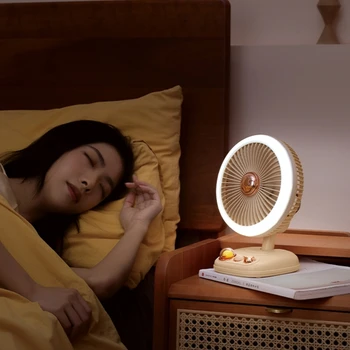 Сгъваем настолен вентилатор с led подсветка, електрически вентилатор, настолна лампа, Многофункционално USB зареждане, за студентски общежития