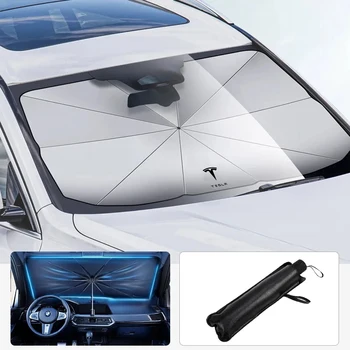 Сгъваем чадър за купето на автомобил с uv защита За Tesla Model 3, модел Y, модел S, Модел X, Автомобилни аксесоари за интериора