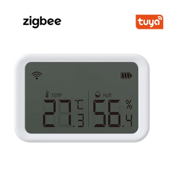 Сензор за температура и влажност на Hristo Zigbee с LCD екран Работи с Hristo Zigbee Хъб Zigbee2mqtt