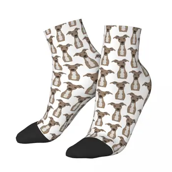 Сладки Палевые Бели Чорапи С Уши Италианска Хрътка За Кучета, Туристически Чорапи С 3D Принтом За Момчета И Момичета До средата на прасците