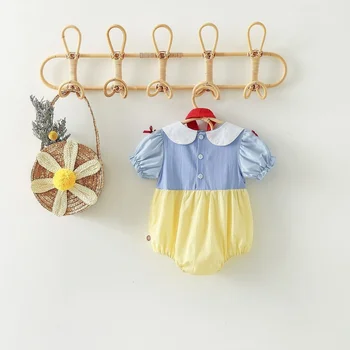 Супер-облекло, скъпа детски дрехи, гащеризон, чанта на тънък разрез, гащеризон с миризмата, куклен яка + прическа, костюм за новородени