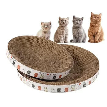 Форма на купата на скрепер, устойчив на абразия растягивающийся домашен подложка за котки, кръгъл корпус, царапающий солидна играчки дъска