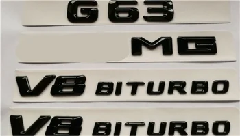 Черен ГЛАНЦ икони ЗА G-CLASS G63 + емблема AMG + V8 BITURBO