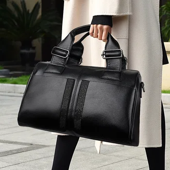 Черни дамски чанти на луксозни диамантени бижута, дамски чанти през рамо с голям капацитет, трайни чанта през рамо от изкуствена кожа Boston Pillow